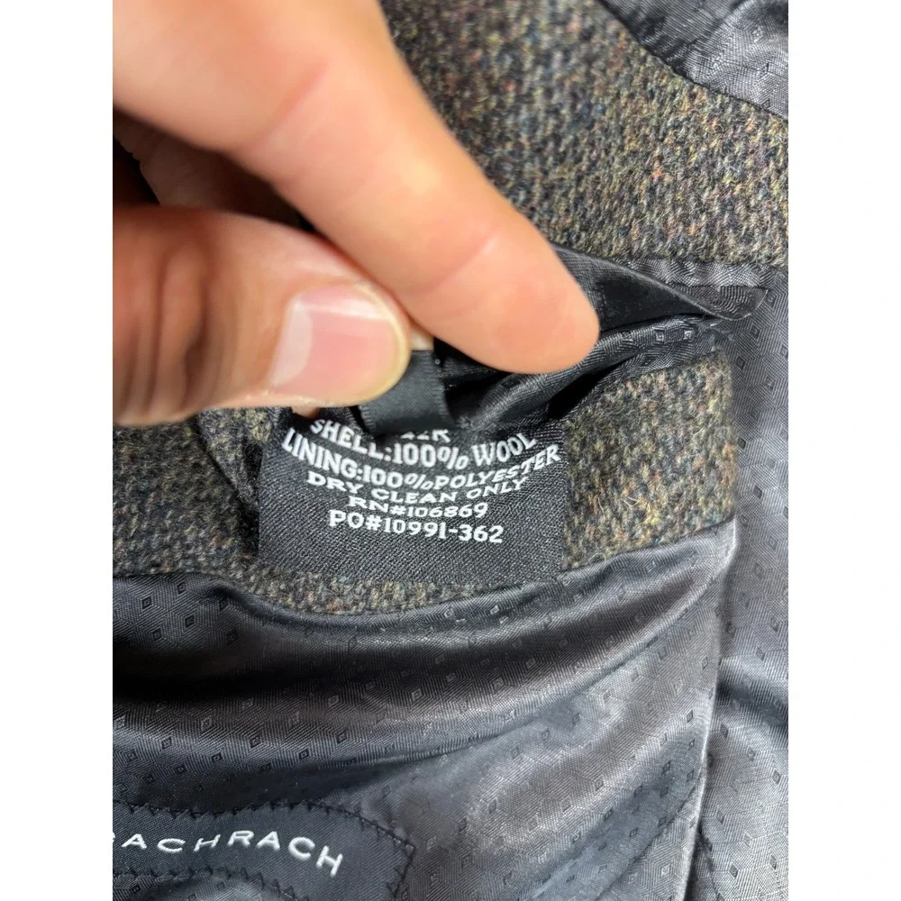 Bachrach Mens 42L Brown Tweed 100% Wool Two Button Blazer Sport Coat‎ Jacket